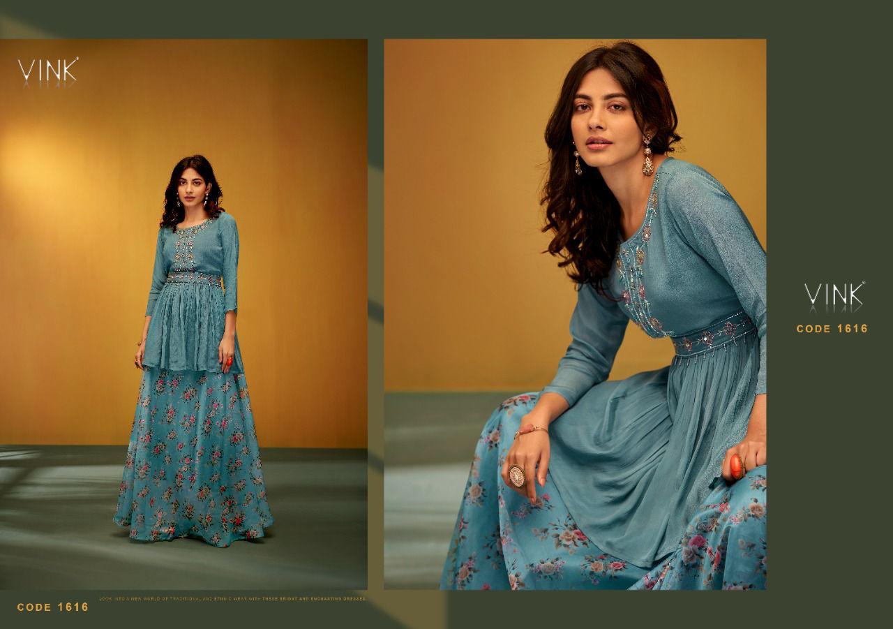 Vink Lilac Heavy Fancy Festive Wear New Designer Stylish Kurti With Skirt Collection